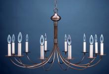 Northeast Lantern 952-DB-LT12 - Hanging J-Arms Dark Brass 12 Candelabra Sockets