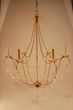 Northeast Lantern 959-AB-LT6 - Hanging Antique Brass 6 Candelabra Sockets