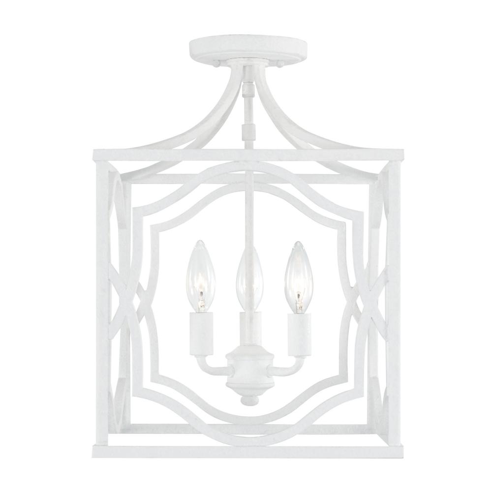 3-Light Foyer Textured White