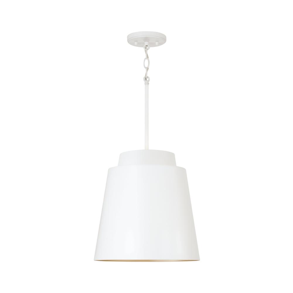 13"W x 13.25"H Pendant in Matte White with Soft Gold Interior