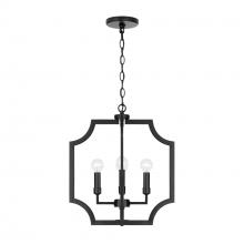 Austin Allen & Co. AA1037MB - 16"W x 18.50"H 4-Light Foyer Lantern Pendant in Matte Black