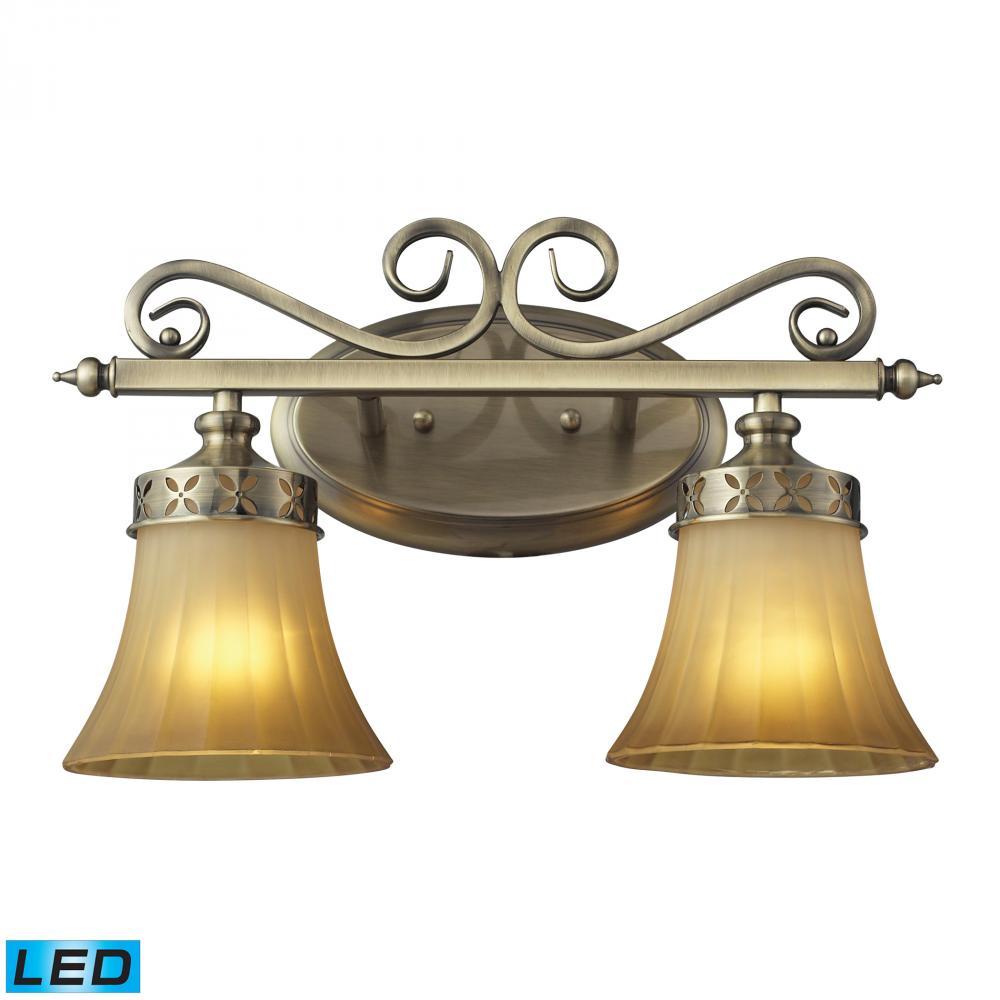 Claremont 2 Light Bath in Colonial Bronze - LED, 800 Lumens (1600 Lumens Total) with Full Scale Dimm