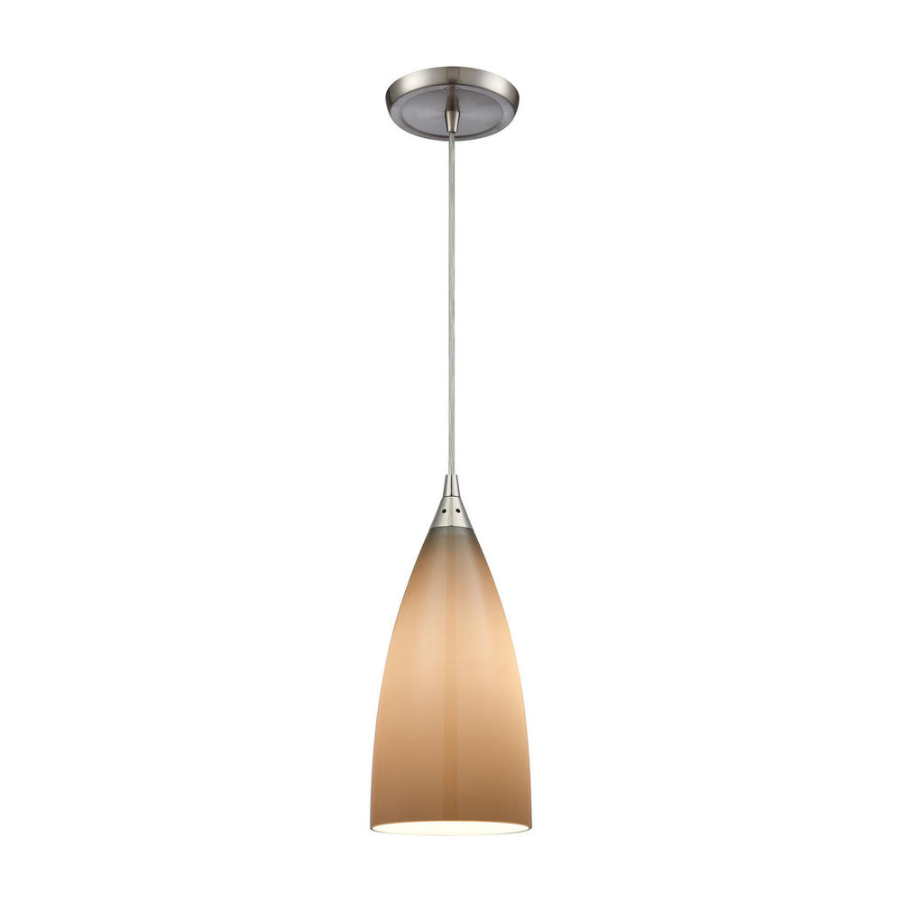 Vesta 1-Light Mini Pendant in Satin Nickel with Gray-plated Blown Glass