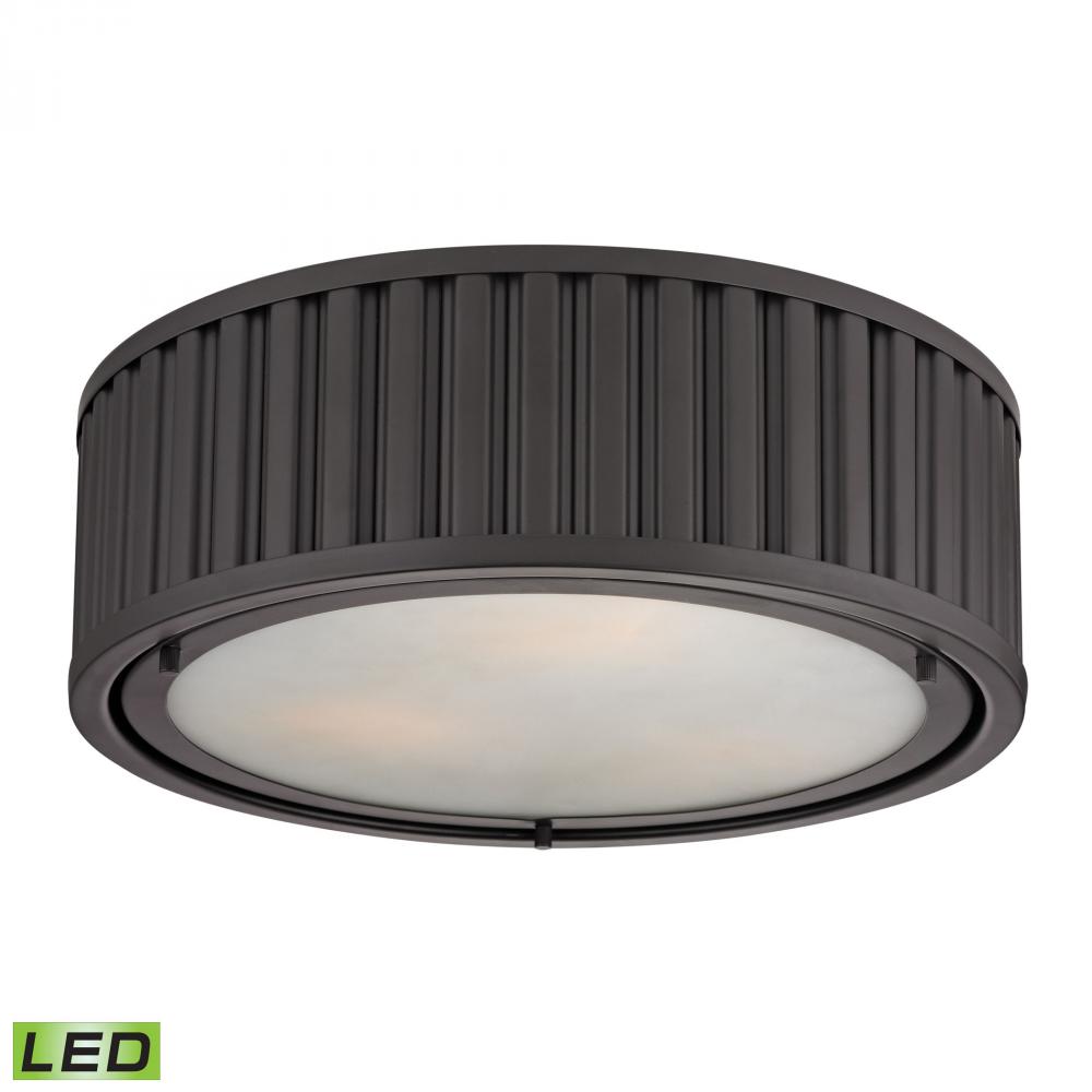 Linden Collection 3 light flush mount in Oil Rubbed Bronze - LED, 800 Lumens (2400 Lumens Total) Wit