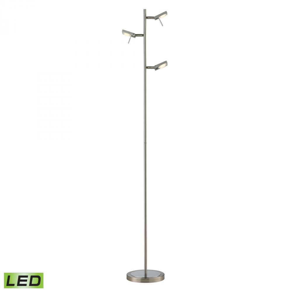 Reilly 3 Light Floor Lamp In Brushed Nickel And