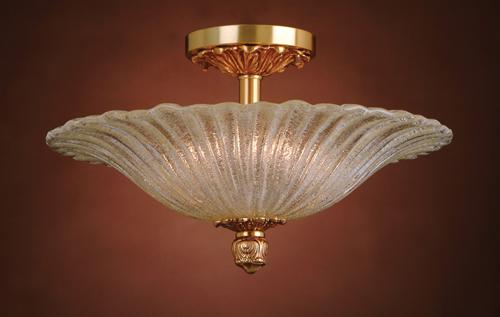 6 Light Semi Flush In French Gold And Hand Bl