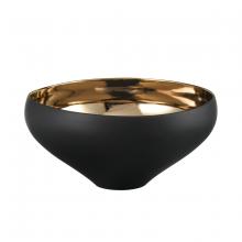 ELK Home H0017-9754 - Greer Bowl - Tall Black and Gold Glazed